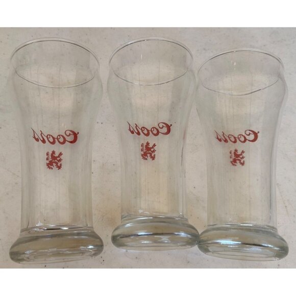 3-pc. Coors 10 oz. Collectible Beer Drinking Glasses Clear w/Red Letters 5.5"H - Picture 2 of 8